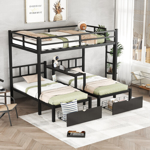 Metal triple bunk beds - metal,